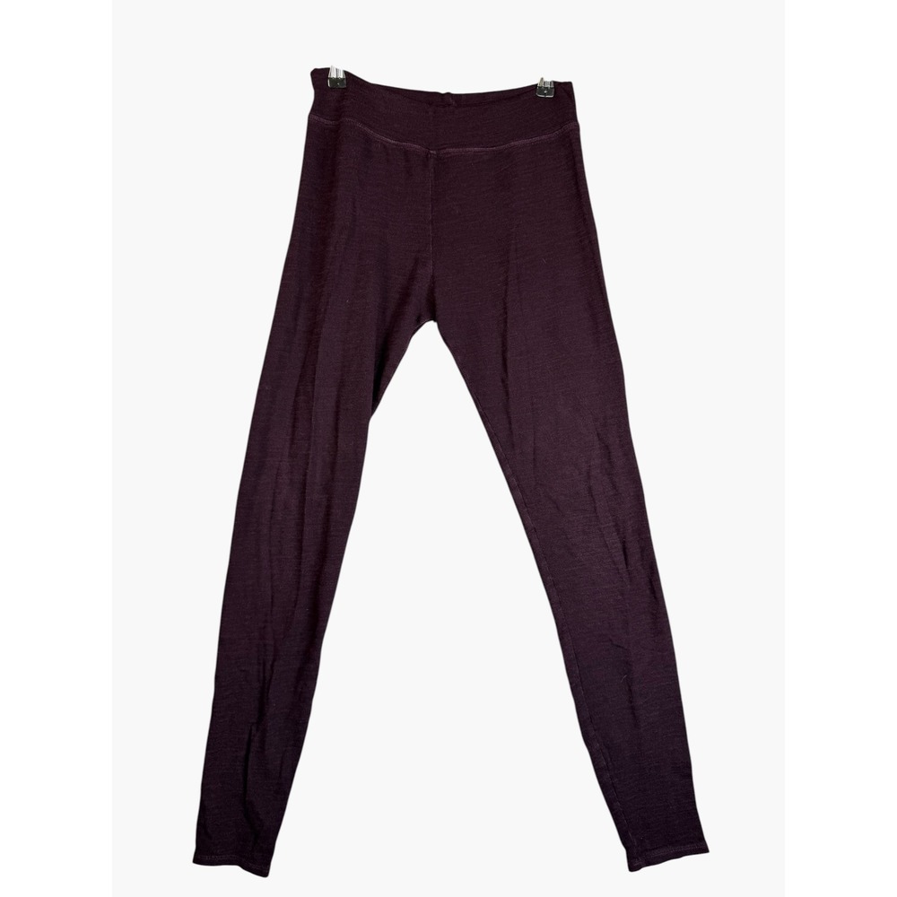 Sundry Womens Slub Knit Leggings chocolate plumSize 3 Made in USA Stretch Pants